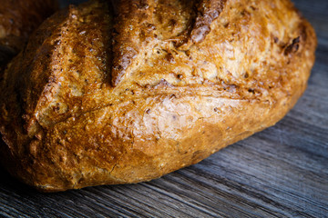 homemade oblong wheaten bread