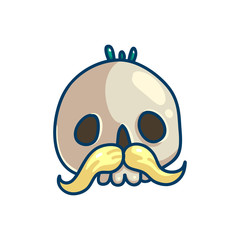 Skull character with mustache