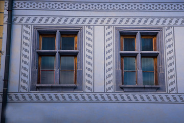 Old vintage window in grey colors