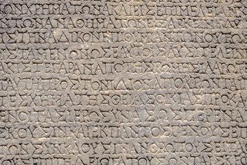 Antique objects and structures in Ephesus close-up, Selcuk, Turkey