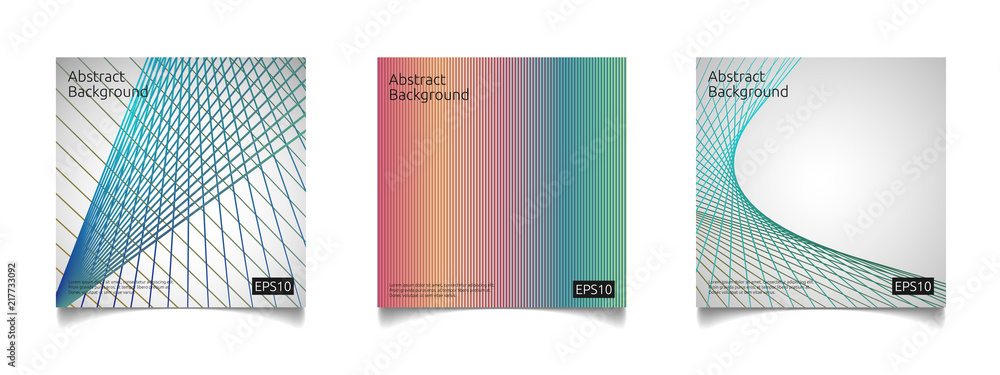 Poster abstract colorful line art cover template with gradient shape composition design concept background 