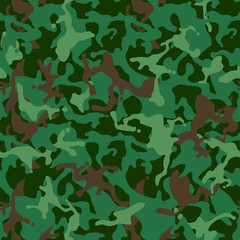 Seamless camouflage pattern. Military camouflage texture. Green, brown. forest, soldier, camouflage. Vector fabric textile print designs.