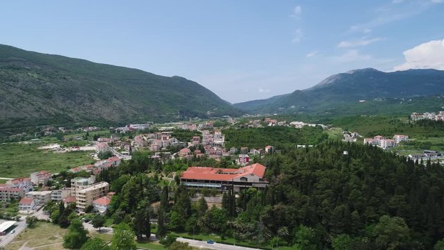 Drone shot of president Tito's villa in Montenegro
