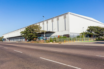 Fototapeta na wymiar Large Warehouse Factory Structure Road