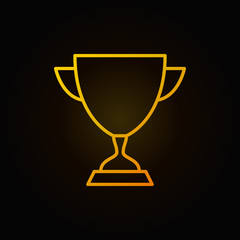 Winner cup vector golden icon or symbol in thin line style
