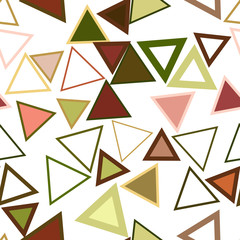 Seamless color abstract triangle geometric pattern generative art background. Decoration, web, template & drawing.