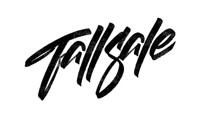 Obraz premium Vector illustration: Handwritten textured lettering of Fall Sale. Discount special offer template