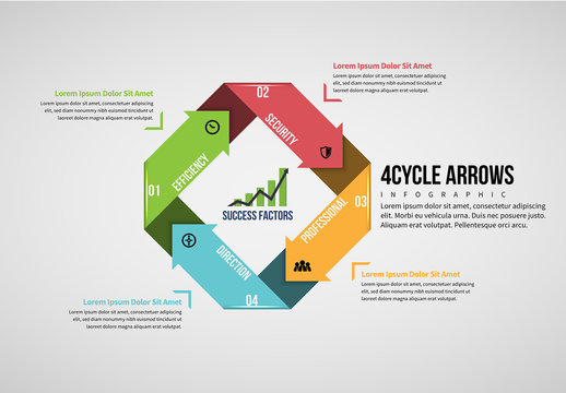 Four-Cycle Arrow Infographic Layout