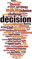 Obraz premium Decision word cloud
