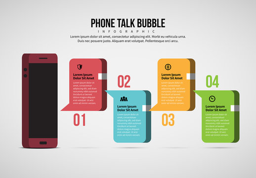 Phone Talk Bubble Infographic Layout