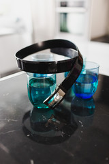 Black elegant business man belt