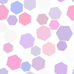 Seamless color abstract hexagon geometric pattern generative art background. Graphic, messy, template & shape.