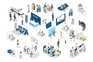 Bank interior isometric