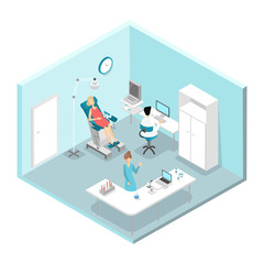 Pregnant woman in gynecology hospital