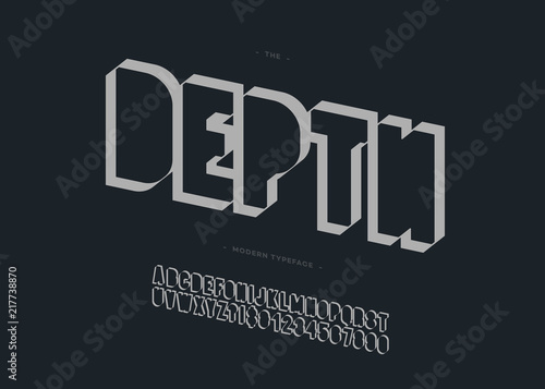 Vector Depth Typeface 3d Modern Typography For Logo Decoration