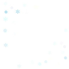 Falling down snow confetti, snowflake vector border. Festive winter, Christmas, New Year sale background. Cold weather, winter storm, scatter texture. Hipster snowfall falling snowflakes cool confetti