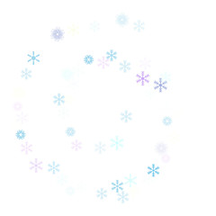 Falling down snow confetti, snowflake vector border. Festive winter, Christmas, New Year sale background. Cold weather, winter storm, scatter texture. Hipster snowfall falling snowflakes cool confetti