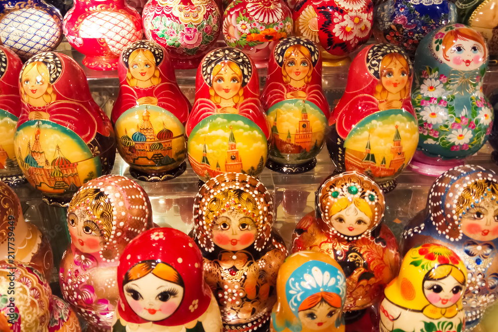 Wall mural Gift shop. Russian nested doll.