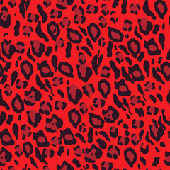 trendy seamless pattern red leopard © ARTvektor