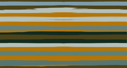 Brown, Gray, Green Vector Seamless Summer Pattern Narrow Sailor Stripes. Trendy Textured Horizontal Hipster Lines, Paintbrush Male Fabric Design. Vector Watercolor Seamless Stripes Track Background.