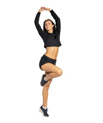 sporty girl in the studio