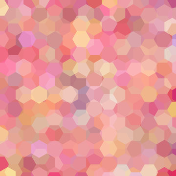 Vector background with orange, beige, pink hexagons. Can be used in cover design, book design, website background. Vector illustration