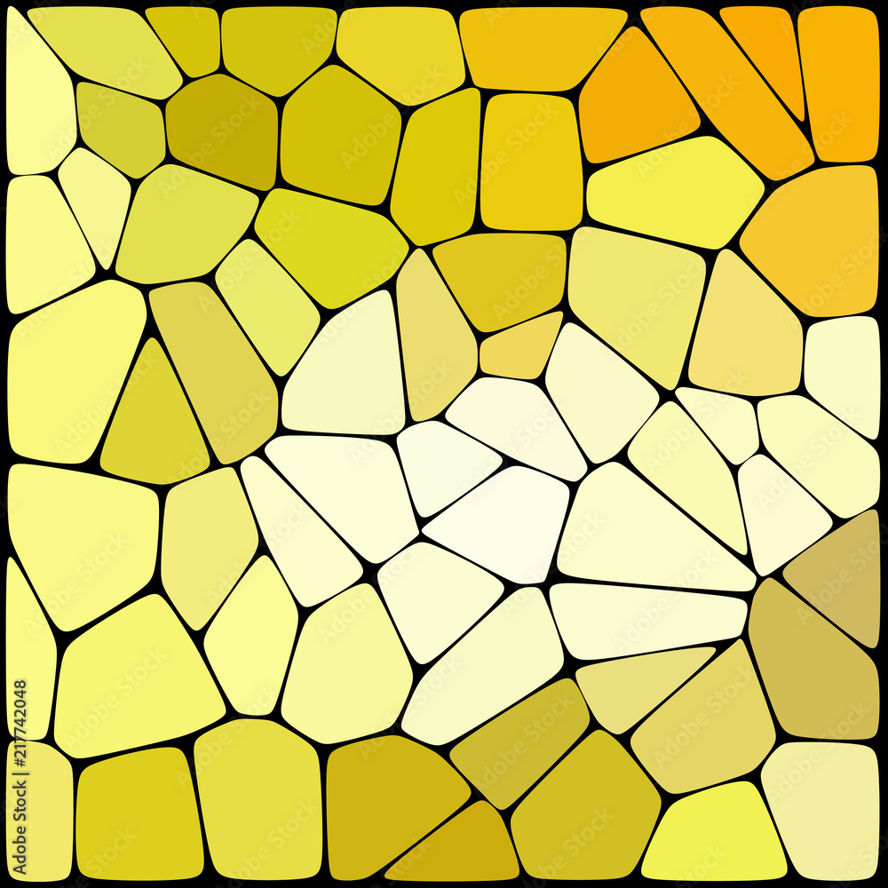 Poster abstract background consisting of black lines with rounded edges of different sizes and yellow  geo