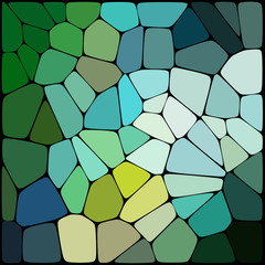 abstract background consisting of green, blue, white geometrical shapes with thick black borders, vector illustration.