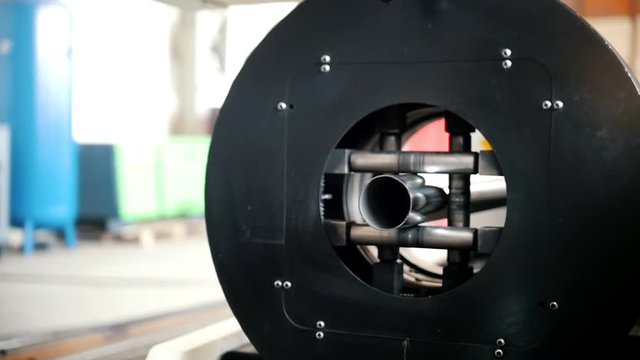 The device cut and split the pipe in half