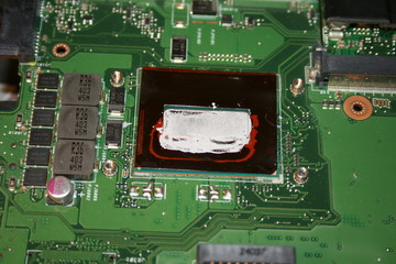 Fototapeta premium the CPU on the laptop