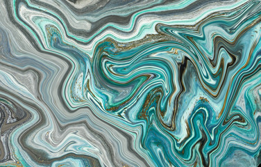 Blue marbling texture design. Marble pattern. Fluid art.