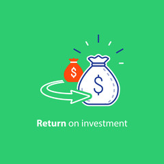 Refinancing concept, financial consolidation, revenue increase, return on long term investment