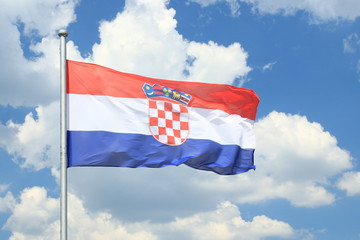 Croatian flag on blue sky