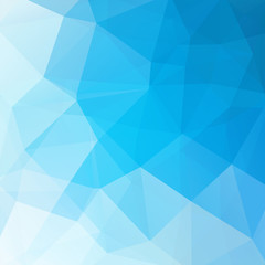 Polygonal vector background. Can be used in cover design, book design, website background. Vector illustration. Blue, white colors.