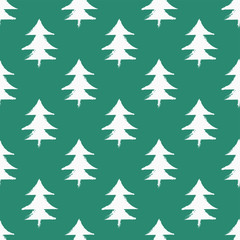Endless Christmas Pattern with Christmas trees