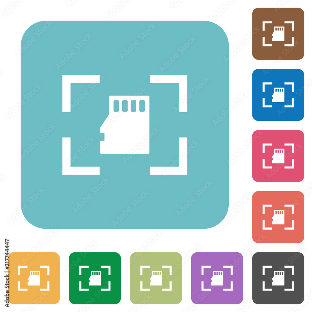 Poster camera memory card rounded square flat icons