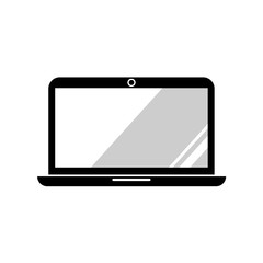 Black laptop, electronic devices - vector isolated illustration