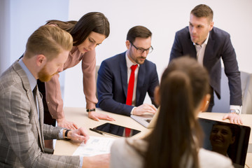 Business people brainstorming in office during conference