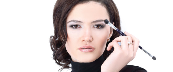 Obraz premium beautiful young woman with daily in makeup