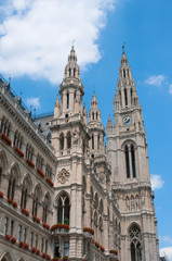 Fototapeta na wymiar City Hall (Rathaus) in Vienna, Austria