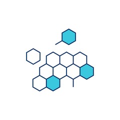 DNA honeycomb vector illustrative icon illustration