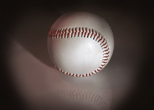 baseball ball with red stitches .isolated on a white