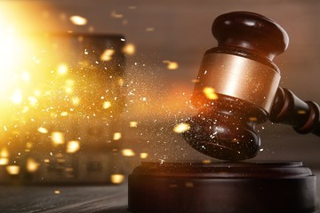 Wooden judge gavel