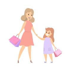 Happy family shopping together