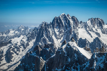 The Alps Mountain range as viewed from the Aguile de Midi in Chamonix, France