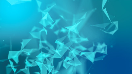 Blurry Structure molecule and communication. Scientific concept for your design.Blurry Geometric abstract background with connected line and dots.