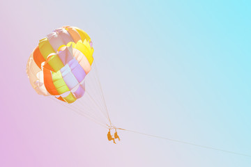 towed parachute against the sky on a summer day