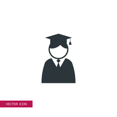 graduate student man icon illustration vector