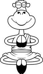 Meditating Cartoon Camel Monk