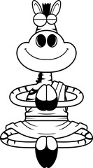 Meditating Cartoon Zebra Monk